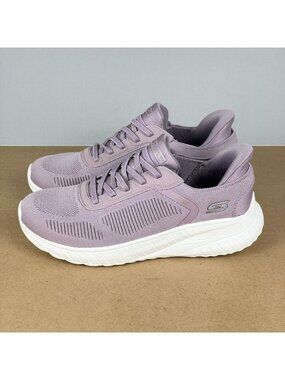 Skechers Bobs Sport Squad Chaos Athletic Shoes Womens 8.5 Wide Lavender Slip-Ins